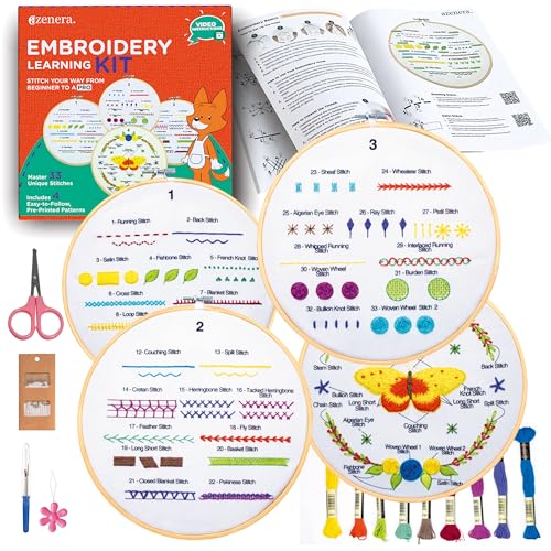 Azenera Kit de Broderie pour Débutants – Apprenez le point... - DIY & Tools Amazon France à 40.19€