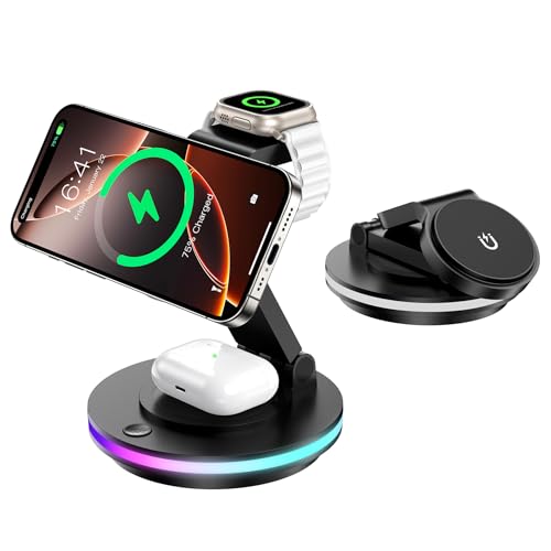 Mag Safe Ladegerät, 3 in 1 Ladestation für Apple Watch und... en promo sur Amazon