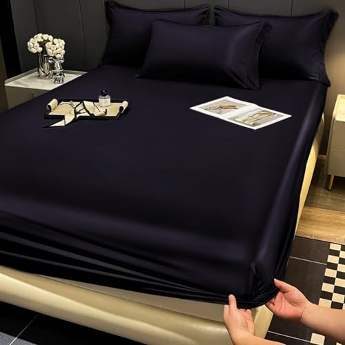 Gezu Spannbettlaken, 160 x 200 cm, Satin, Schwarz... - Amazon Germany à 14.26€