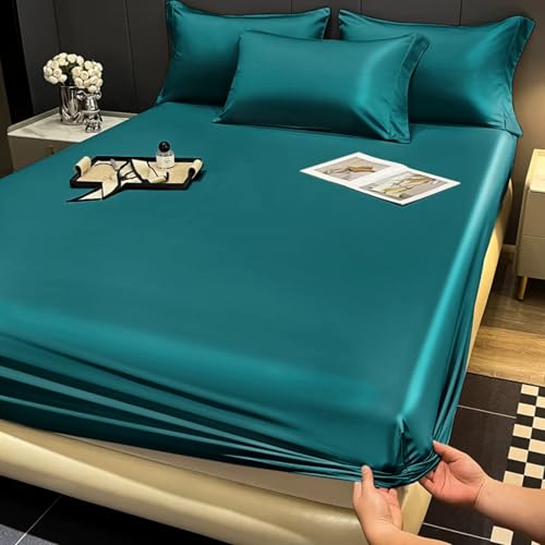 Gezu Spannbettlaken 140 x 200 cm Satin Grün Mikrofaser... - Maison & Cuisine Amazon Allemagne à 14.47€