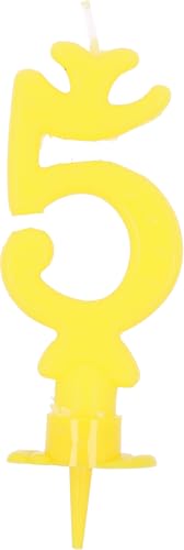 Bougie Joyeux Anniversaire Jaune n°5 en promo à 2,71€ (-51%) sur Amazon FR