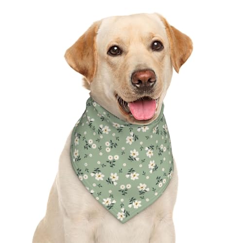 Cute Flower Floral Green Dog Bandana Scarf Triangle Bibs... - Animalerie Amazon Royaume-Uni à 0.68€