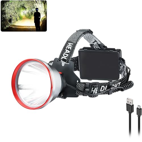 PARAROSE Linterna frontal recargable, linterna frontal... - Sports & Fitness en promo à 27.50€