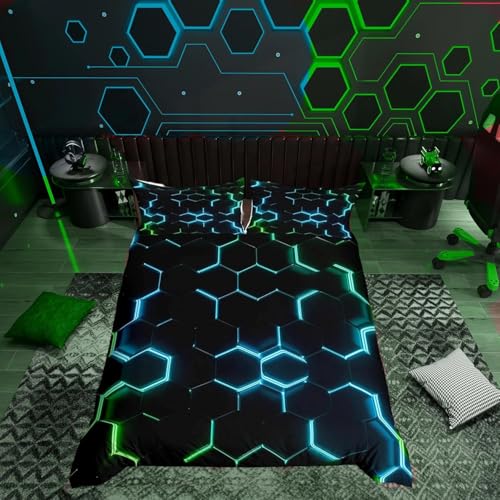 Homemissing Copripiumino esagonale verde turchese e nero a... - Jouets & Jeux Amazon Italie à 18.12€