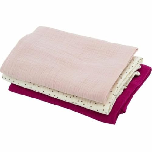 Domiva - Set of 3 cotton gauze cloths: 1 print + 2 plain... - Amazon Royaume-Uni à 28.70€