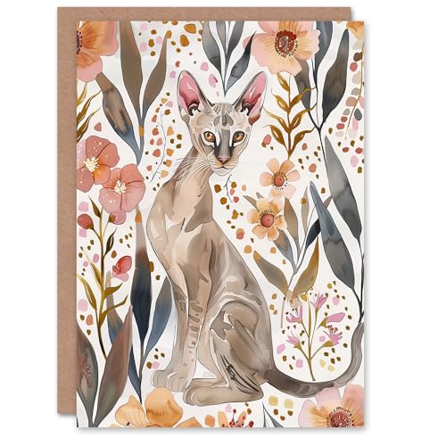 Artery8 Greeting Card Cat Lover Oriental Shorthair with... - Beauty & Fragrances Amazon UK à 2.33€