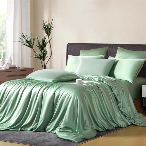 Gezu Parure de lit en bambou 200 x 200 cm - Vert uni... - Maison & Cuisine Amazon France à 22.26€