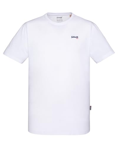 Schott NYC Tscasual - Maglietta da Uomo, Bianco, S - Mode & Vêtements Amazon Italie à 17.16€