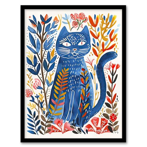 Artery8 Russian Blue Cat Lover Fun Botanical Folk Art... - Tech & Electronics Amazon UK à 9.99€