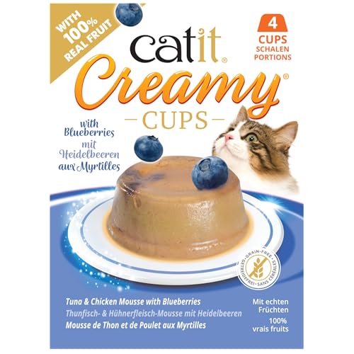 Gatti Catit Creamy Cups, Tonno, Pollo e Mirtillo, 4 x 25 g - Beauté & Parfums Amazon Italie à 3.79€
