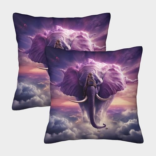 ENYISIYULO Cushion Covers Elephant Set of 2 Square... - Maison & Cuisine en promo à 14.69€