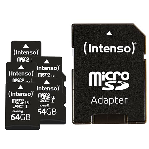Intenso Premium microSDXC 5er Pack 64GB Class 10 UHS-I... - High-Tech & Électronique en promo à 21.38€