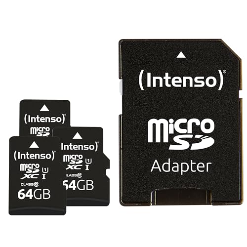 Intenso Premium microSDXC Lot de 3 Cartes mémoire 64 Go... en promo à 23,59€ (-56%) sur Amazon FR
