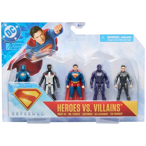 DC Comics, SUPERMAN Heroes Vs. Villains 5-Pack, 7-cm Action... - Jouets & Jeux en promo à 4.49€