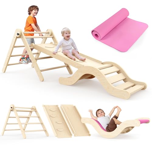 Montessori Kit de jeu d'intérieur 7 en 1 avec toboggan... - Jouets & Jeux en promo à 65.90€