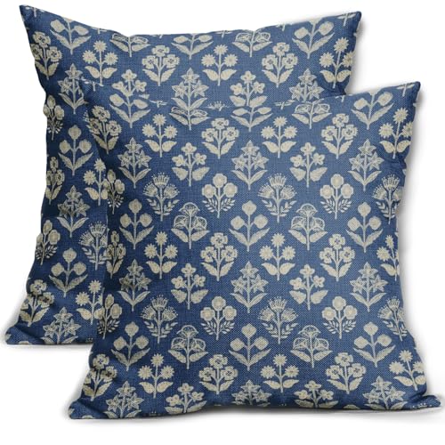 Sivirary Kissenbezüge mit blauem Blumenmuster, 45,7 x 45,7... - Maison & Cuisine en promo à 0.60€