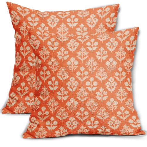 Sivirary Kissenbezüge mit orangefarbenem Blumendruck, 45,7... - Maison & Cuisine Amazon Allemagne à 7.49€