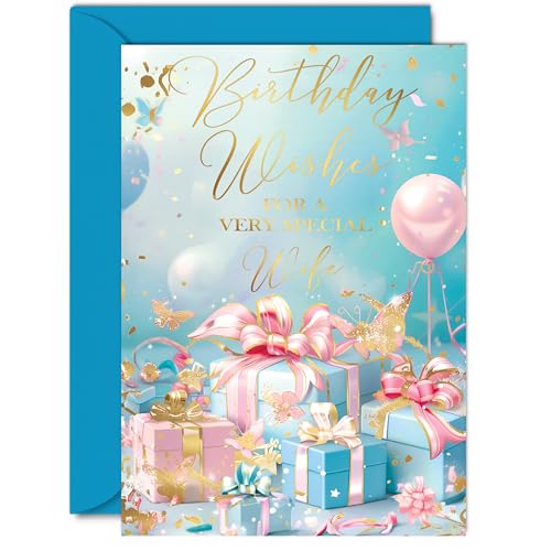 Beautiful Gold Birthday Cards for Wife - Fantastic Golden... - High-Tech & Électronique Amazon Royaume-Uni à 2.18€