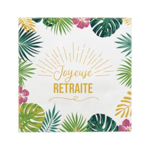 STC - 10 SERVIETTES PAPIER RETRAITE TROPICAL 33CM en promo à 2,49€ (-66%) sur Amazon FR
