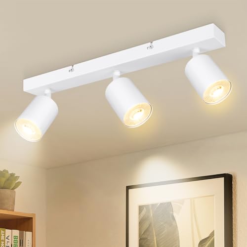 Dehobo Plafonnier Orientable 3 Spots Blanc Mat avec Douille... - Maison & Cuisine Amazon France à 13.27€