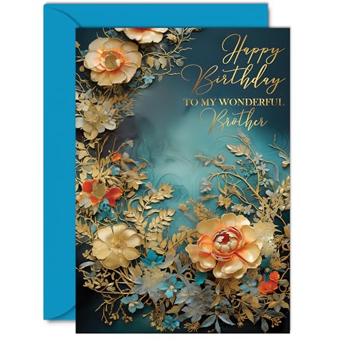 Beautiful Gold Birthday Cards for Brother - Wonderful... - Jardin & Extérieur Amazon Royaume-Uni à 2.27€