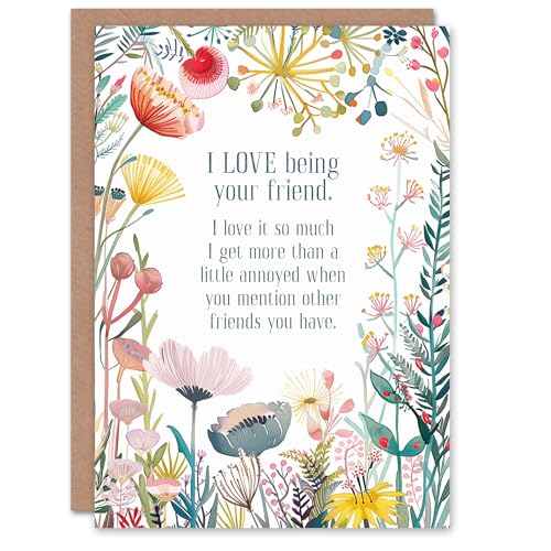 Artery8 Greeting Card Happy Flowers Friend Love Intense... - Jardin & Extérieur Amazon Royaume-Uni à 2.30€