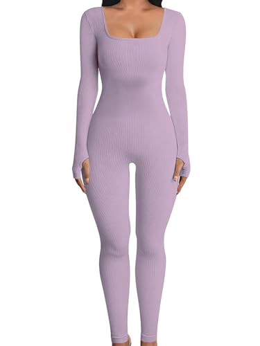 OYIGELZ Combinaison de yoga pour femmes en maille côtelée à... - Sports & Fitness Amazon France à 12.78€