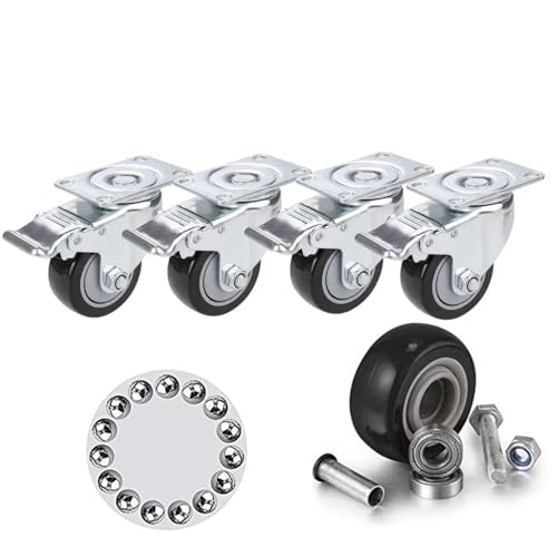 COOCHEER Lot de 4 roulettes pivotantes 75 mm avec frein... - Home & Kitchen Amazon France à 35.70€