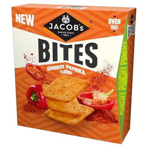 JACOB'S Bites Smoked Paprika Crackers, 125 g (Pack of 1) - Épicerie en promo à 1.25€