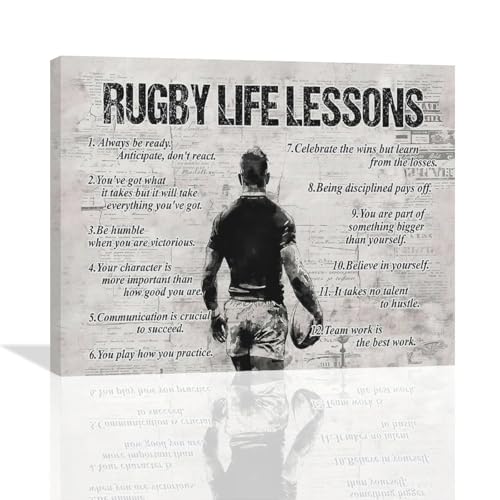 Rugby Life Lessons Wall Art - Retro Poster Boy Men... - Sports & Fitness Amazon Royaume-Uni à 2.30€