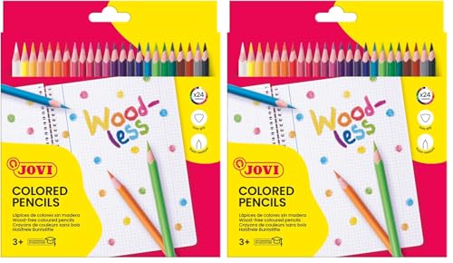 Jovi - Crayons de couleur sans bois, Étui de 24 crayons... - Jouets & Jeux Amazon France à 5.50€