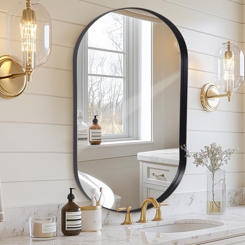 Melodieux Black Bathroom Vanity Mirror for Wall, 55x75 cm... - Maison & Cuisine Amazon Royaume-Uni à 29.99€