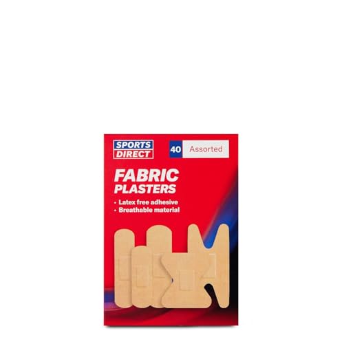 Sports Direct Fabric Plasters 40 Pack Assorted Types Multi... - Sports & Fitness Amazon Royaume-Uni à 1.50€