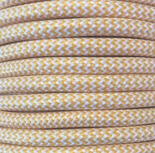 CAVO TESSILE ZIGZAG GIALLO OPACO BIANCO - Deal Amazon à 15.88€