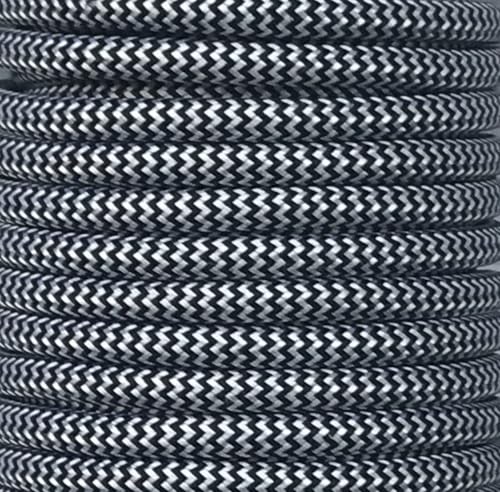 25 m CAVO TESSILE ZIGZAG NERO/BLO - Bon plan à 15.27€