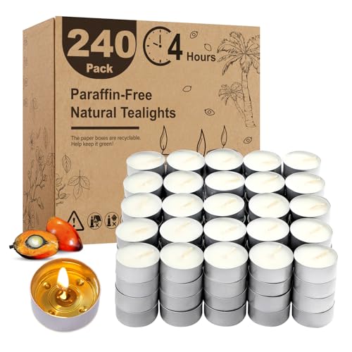 Lot de 240 bougies chauffe-plat non parfumées, 4 heures de... - Beauté & Parfums en promo à 31.90€