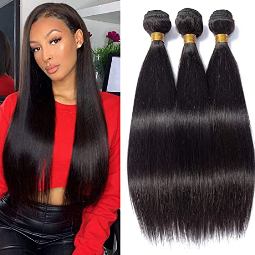 HeioWuio Straight Human Hair 3 Bundles Unprocessed Virgin... - Beauty & Fragrances Amazon Italy à 49.56€
