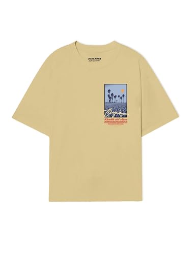 JACK & JONES Joralmeria Palms tee SS Crew Neck Fst, Crema... - Mode & Vêtements en promo à 7.93€