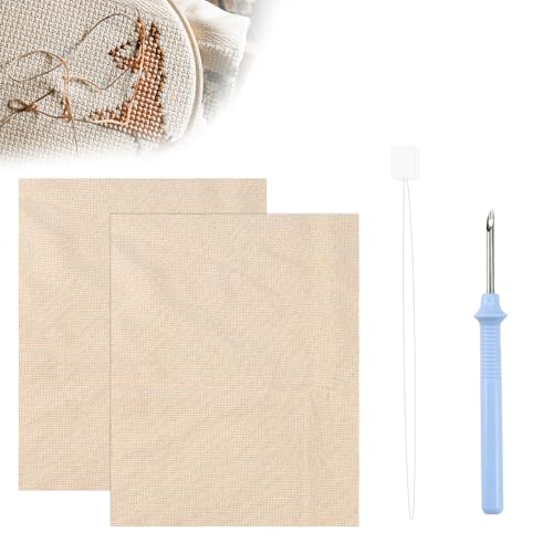 KYYGKY 2 PCS Toile de Lin pour Point de Croix 67 * 50cm... - High-Tech & Électronique en promo à 1.99€