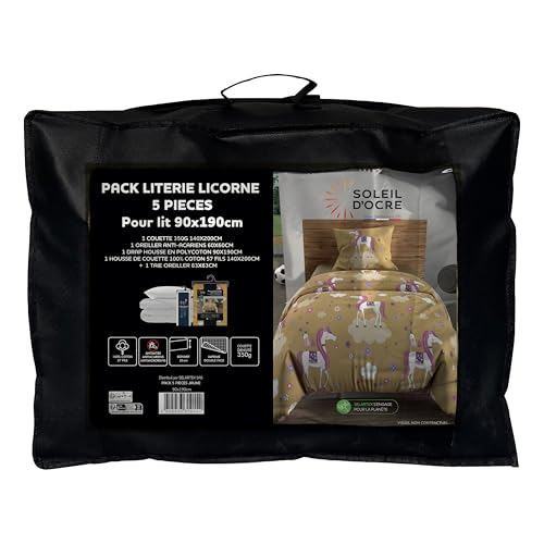 Soleil d'ocre Duvet and Bedding Set, Polyester, Yellow... - Maison & Cuisine en promo à 22.29€