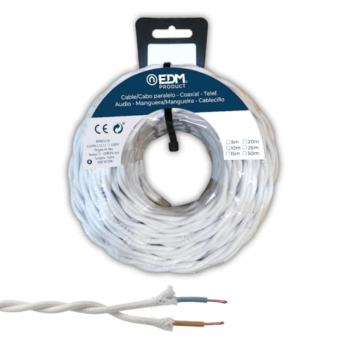 Carrete de cable textil trenzado H07V-K 2 x 2,50 mm²... - High-Tech & Électronique Amazon Espagne à 26.16€