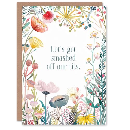 Artery8 Greeting Card Smashed Off Our T*ts Drunk Floral... - Jardin & Extérieur Amazon Royaume-Uni à 1.92€
