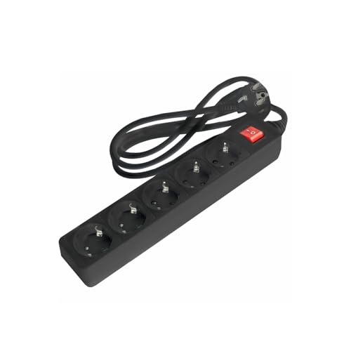 Schwarze Steckdose mit 5 Steckdosen und 1,5 m langem Kabel:... - Maison & Cuisine Amazon Allemagne à 7.57€