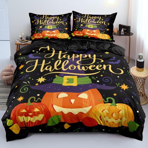 Luowei Halloween Bettwäsche 220x240 Kürbis Laterne 3D... - Maison & Cuisine Amazon Allemagne à 9.19€