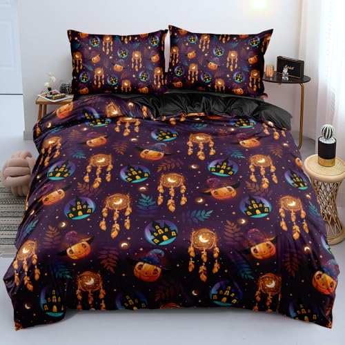 Luowei Halloween Bettwäsche 135x200 4teilig Kürbis Laterne... - Maison & Cuisine Amazon Allemagne à 12.39€