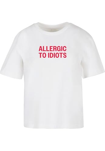 Miss Tee Mst163-allergic To Idiots tee Camiseta, Blanco, S... - Bon plan à 7.35€