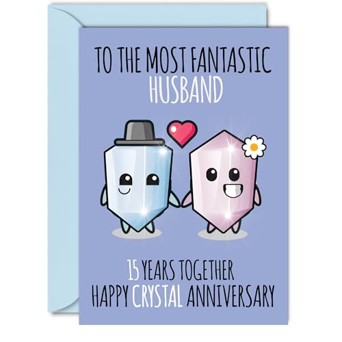 Cute Crystal Anniversary Card for Husband - 15 Years... - Livres & eBooks Amazon Royaume-Uni à 2.66€