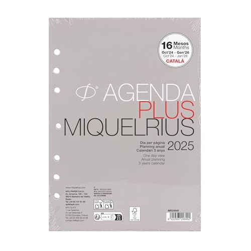Miquelrius - Recambio Agenda Anual 2025, 16 MESES, Día... - Pet Supplies Amazon Spain à 6.95€