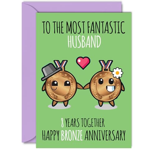 Cute Bronze Anniversary Card for Husband - 8 Years Together... - High-Tech & Électronique Amazon Royaume-Uni à 2.03€