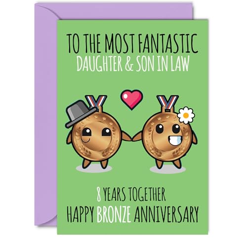 Cute Bronze Anniversary Card for Daughter & Son In Law - 8... - Auto & Moto Amazon Royaume-Uni à 2.47€